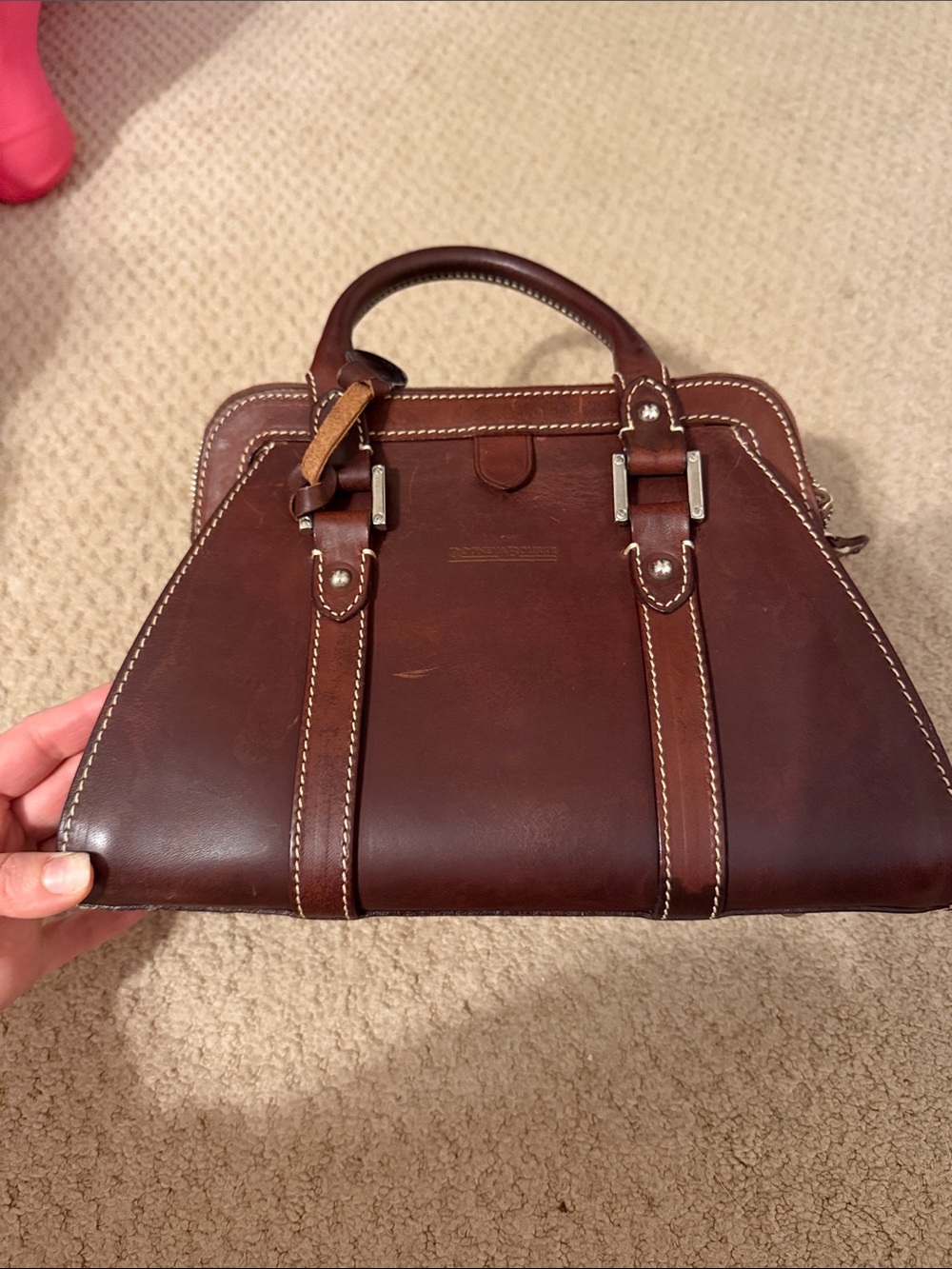 Dooney & Bourke Chocolate Brown Leather Satchel - Picture 8 of 11